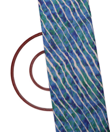 blue and green lehariya kota doria fabric b136 4158